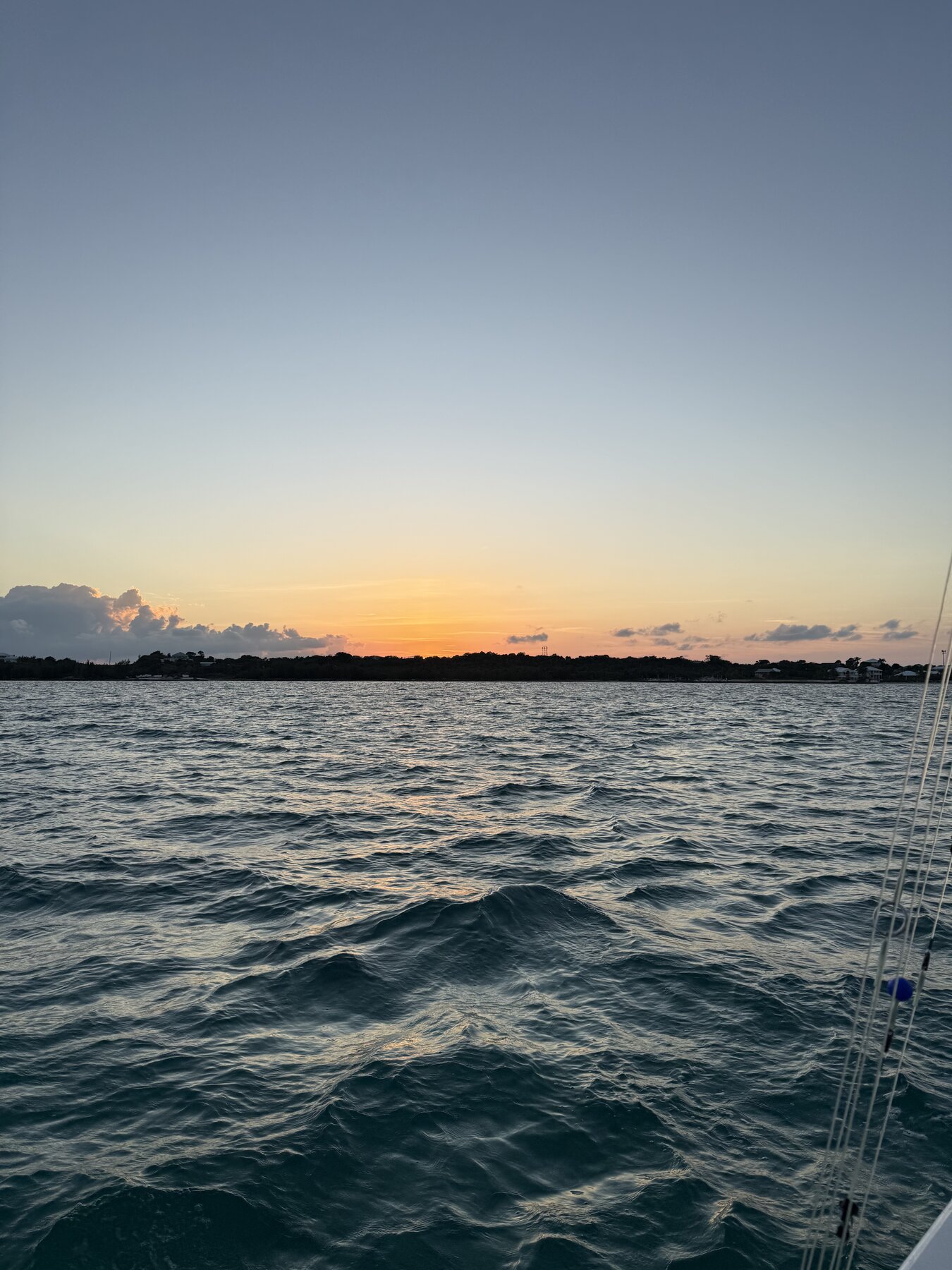 Sunset over the Abacos from the boat
